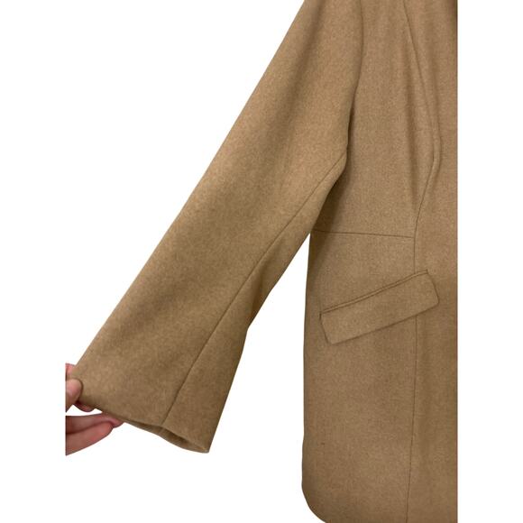 Ellos Camel Wool Blend A-Line Swing Coat Women’s Plus 20 Minimalist Winter Coat - Picture 8 of 15